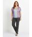 T-shirt court brillant col V effet plissé-3