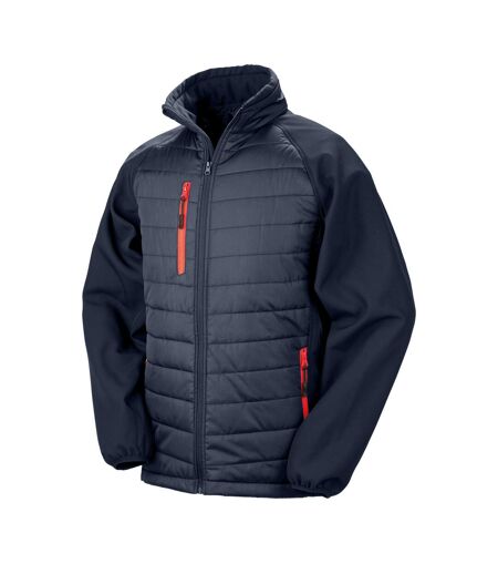 Veste Softshell Compass Homme Bleu Marine Rouge Result Genuine Recycled
