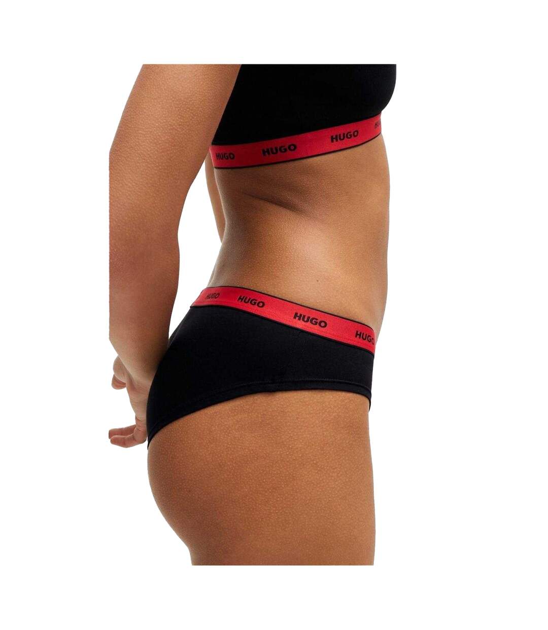 Womens/ladies Repeat Logo Thong Black Hugo-4