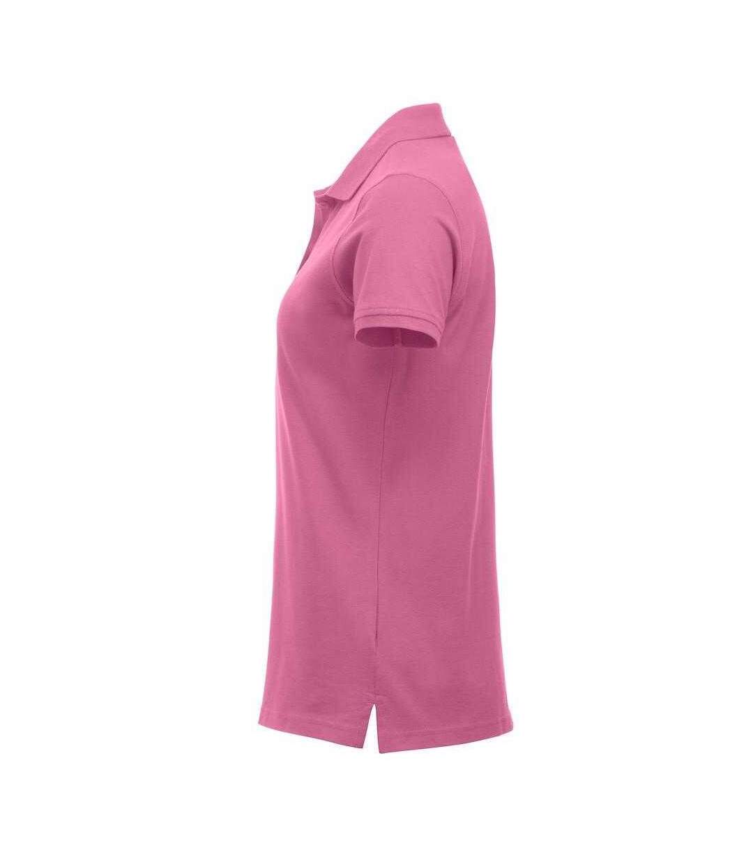 Womens/ladies Marion Polo Shirt Bright Pink Clique-3