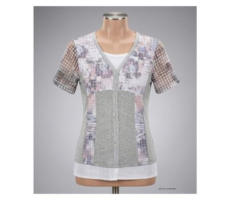 Tee-shirt MAYFLOWER BAG15087A à superposition : l'élégance fantaisie en pur coton