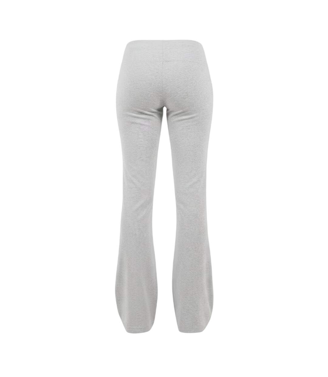Womens/ladies Flared Yoga Pants Light Grey Marl Brave Soul-3