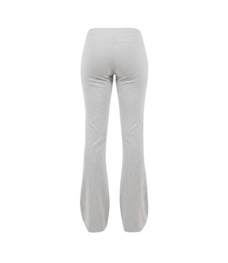 Womens/ladies Flared Yoga Pants Light Grey Marl Brave Soul