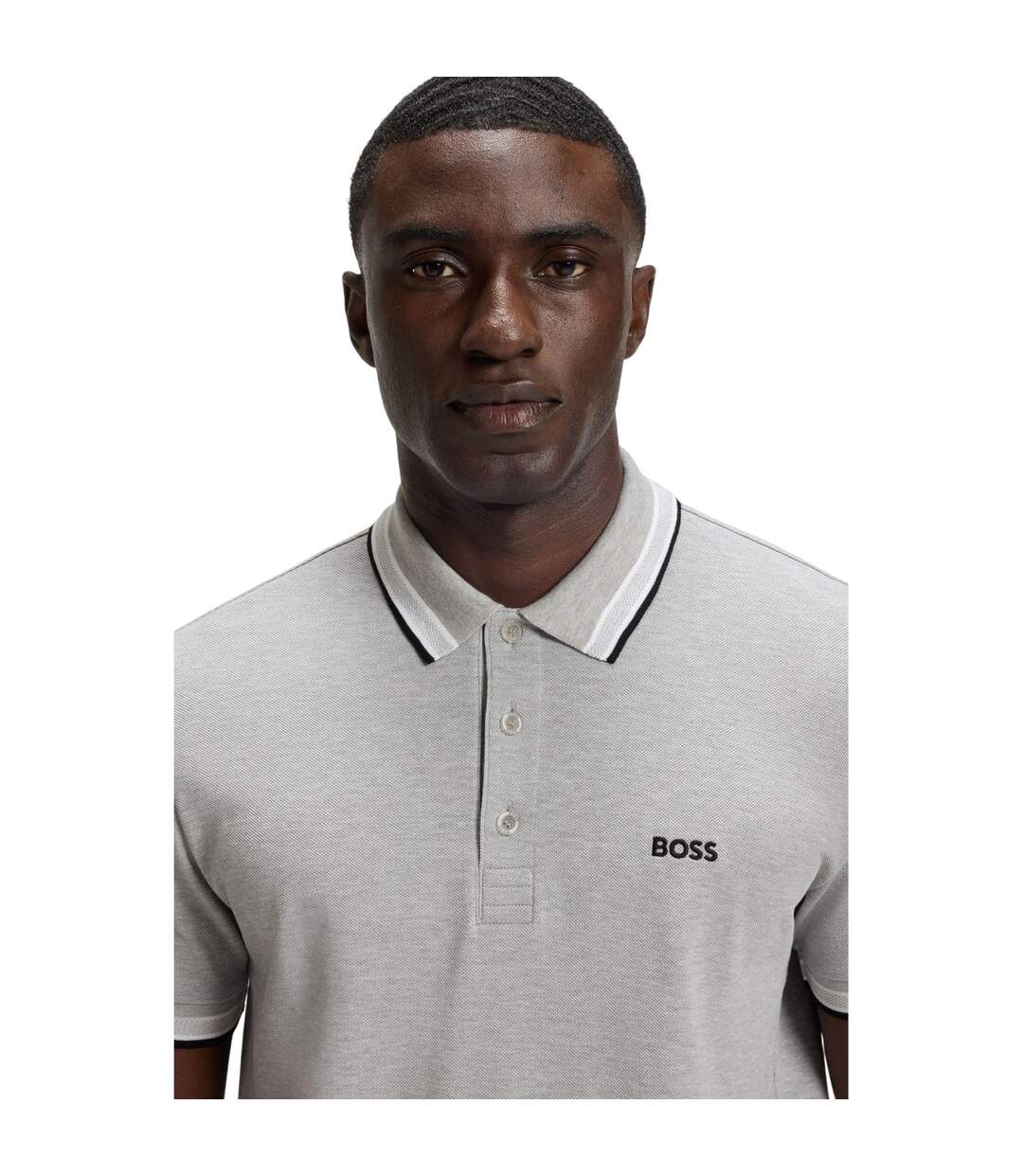 Mens Paddy Euro Polo Shirt Silver Boss-4