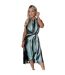 Womens/ladies Striped Gathered Waist Midi Dress Black White AX Paris-4