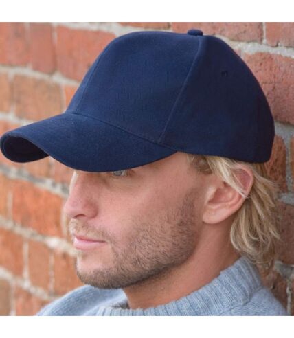 Result Pro Style Heavy Brushed Cotton Baseball Cap (Navy Blue)