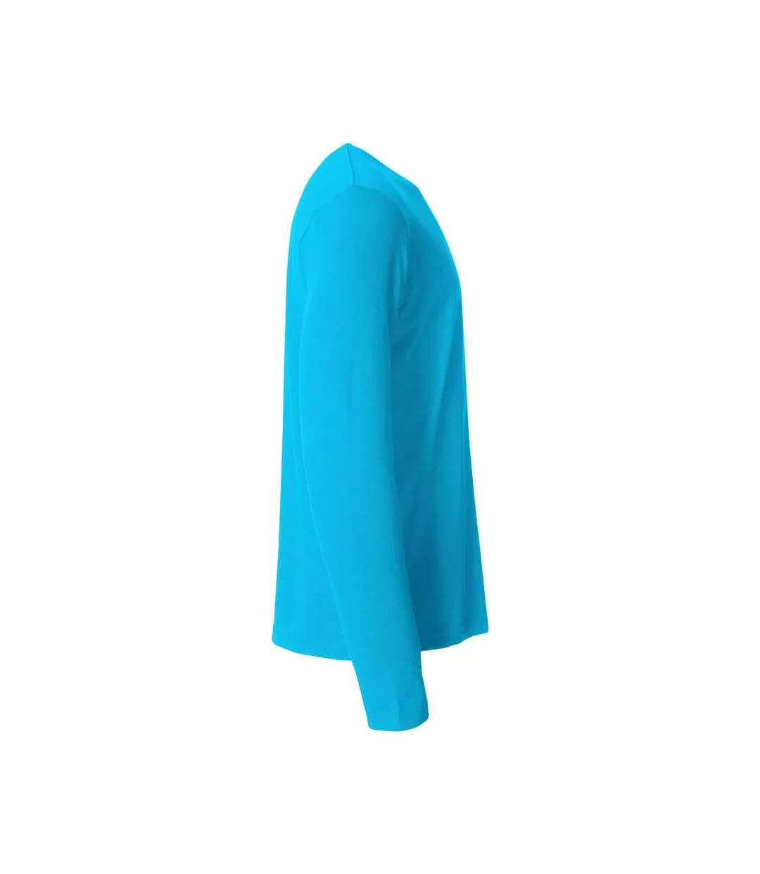 Mens Basic Long-sleeved T-shirt Turquoise Clique-4