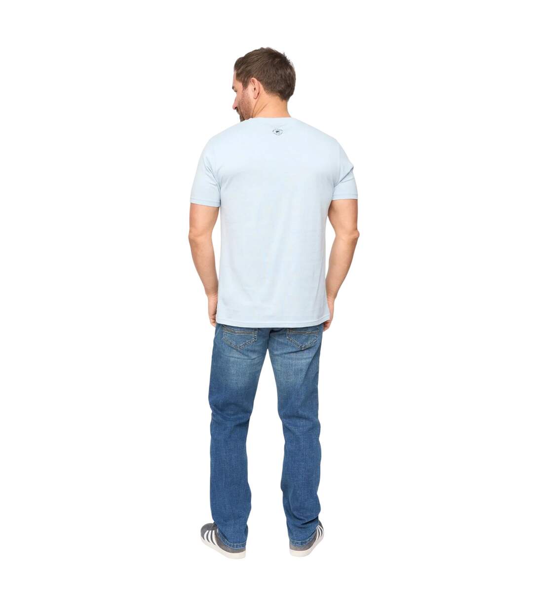 Mens Arkley Embroidered Logo Soft T-shirt Blue Bewley & Ritch-3