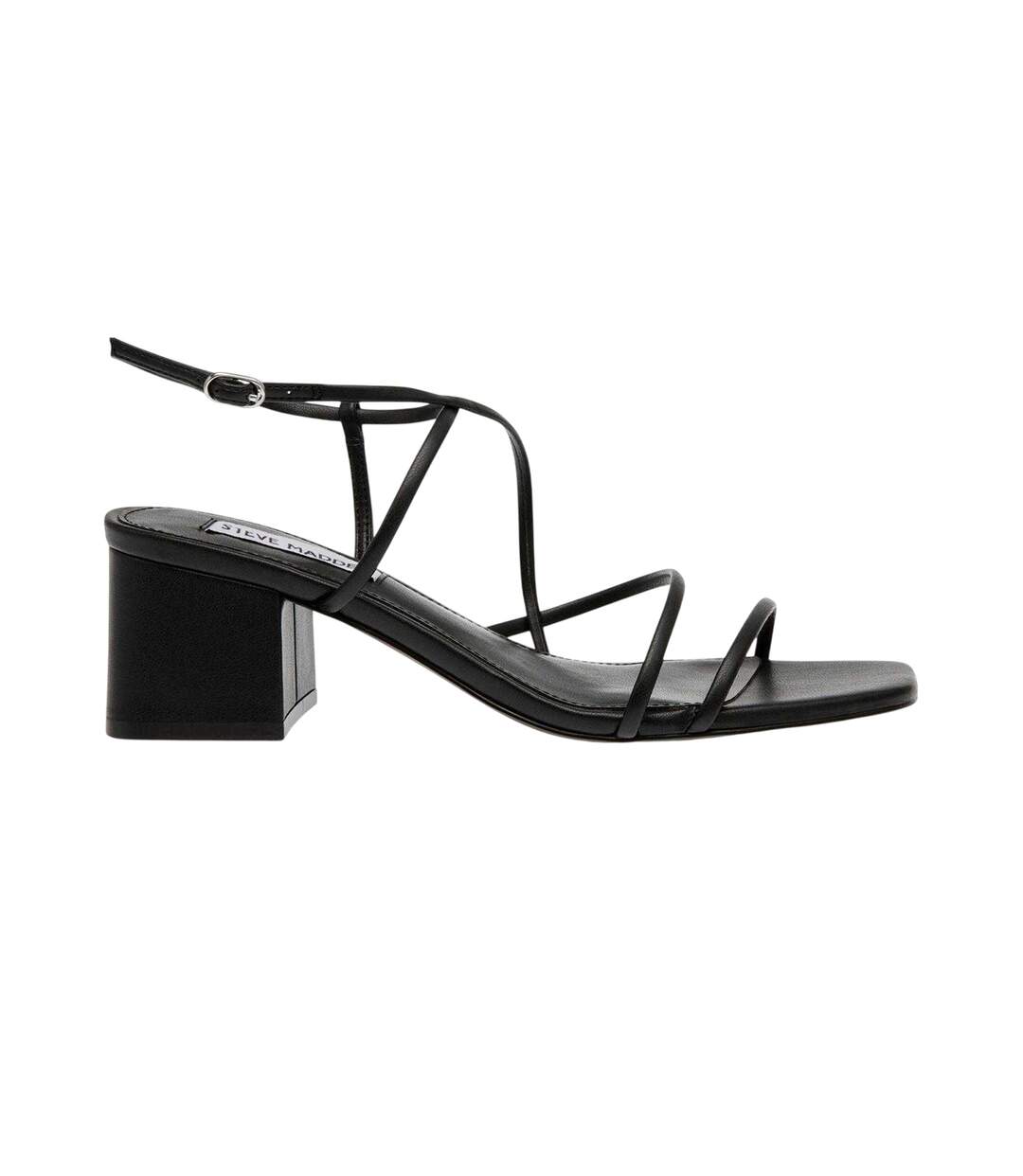 Womens/ladies Block Heel Sandals Black Steve Madden-1