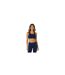 Womens/ladies Ribbed Seamless Sports Bra Navy USA-1
