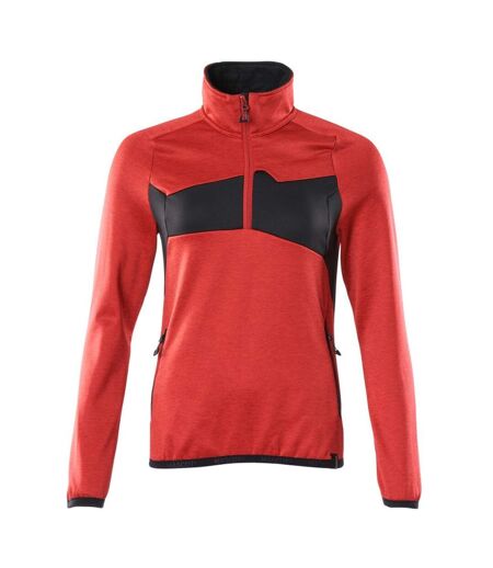 Unisex Adult Accelerate Half Zip Jumper Traffic Red Black Mascot