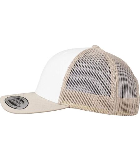 Casquette Trucker The Classic Retro Blanc Kaki Yupoong