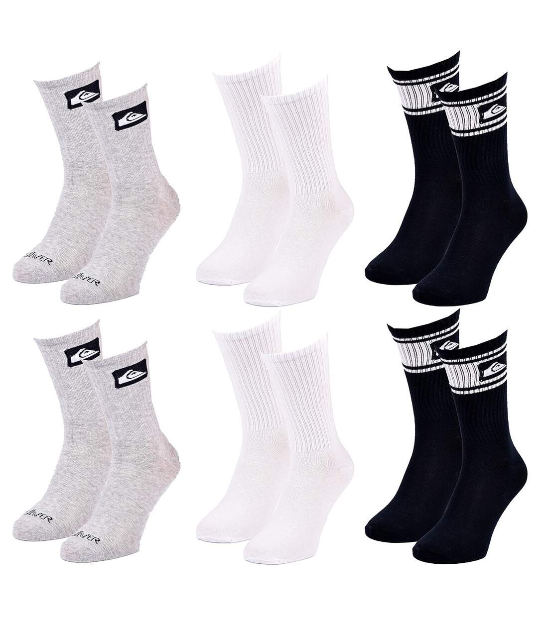 Chaussettes QUIKSILVER REGULAR CREW 6 Pcs 2820-2