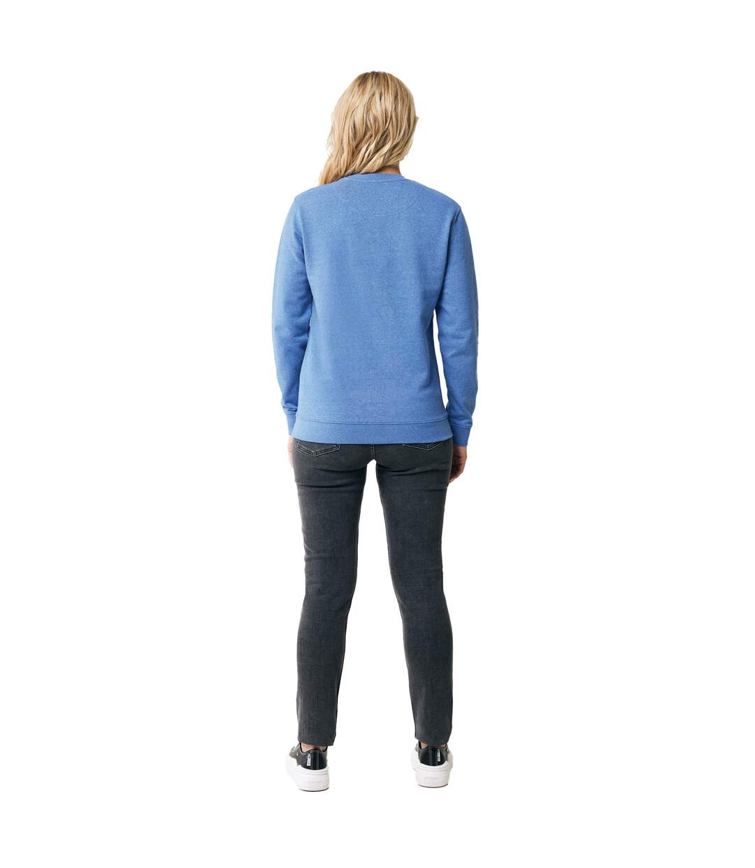 Unisex adult denali recycled cotton undyed sweatshirt heather blue Iqoniq-4