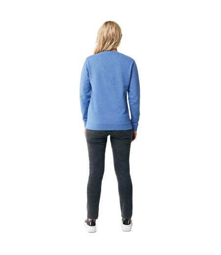 Unisex adult denali recycled cotton undyed sweatshirt heather blue Iqoniq