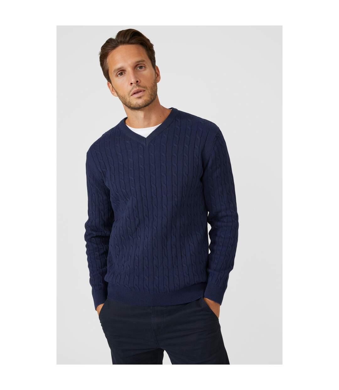 Pull premium homme bleu marine Maine-1