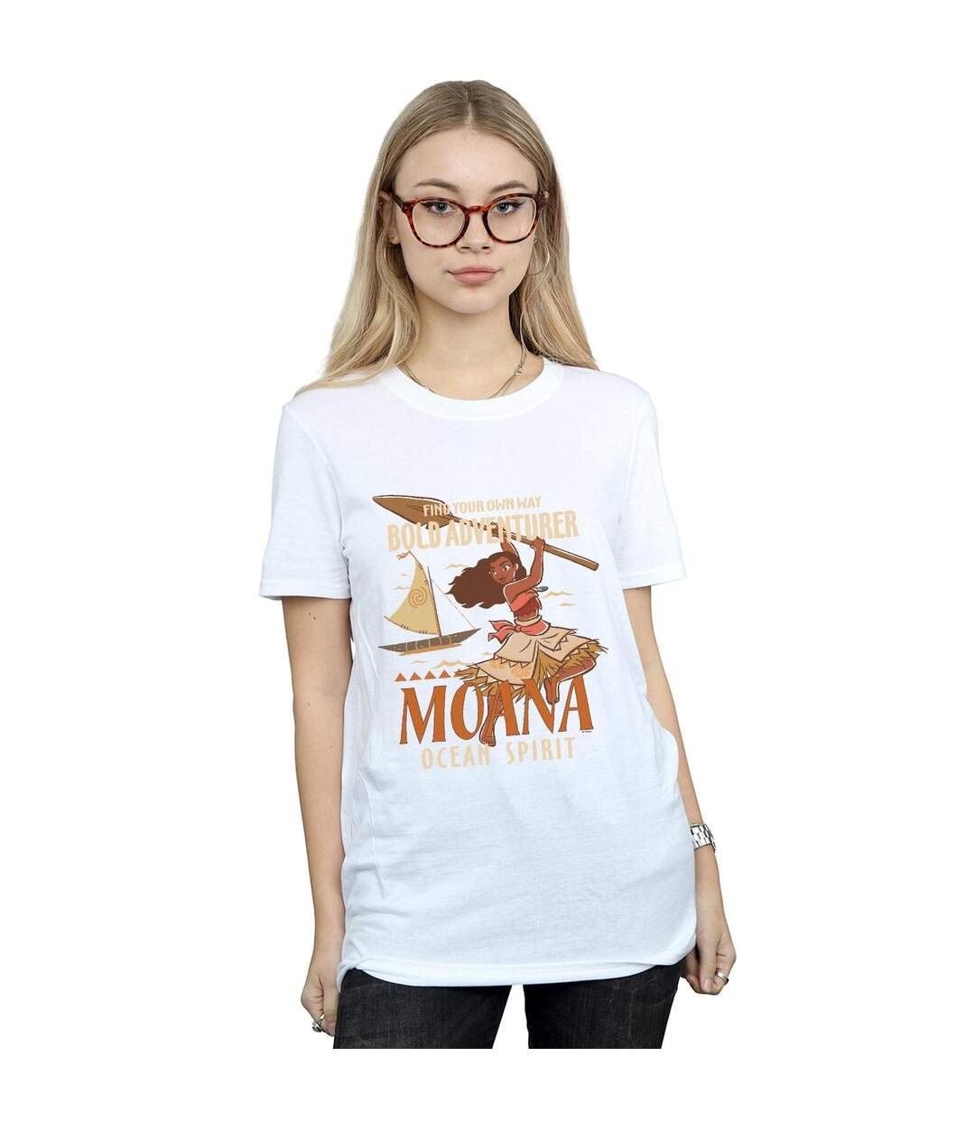 Disney Womens/Ladies Moana Find Your Own Way - T-shirt boyfriend en coton (Blanc) - UTBI39377-2