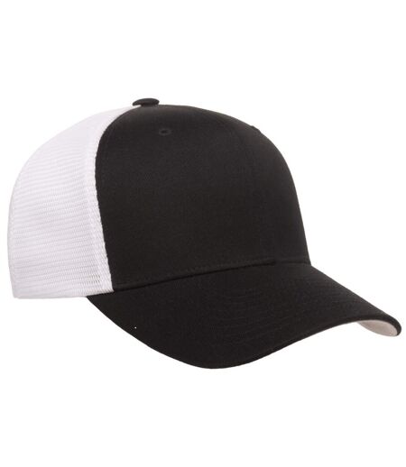 Unisex adult 110 mesh two tone cap black/white Flexfit