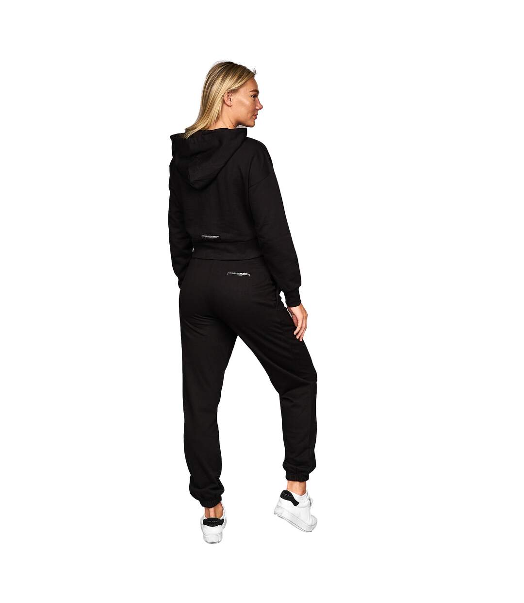 Womens/ladies danica cropped hoodie black Juice-2