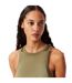 Womens/ladies Fluid Satin Tank Top Khaki Lacoste-4