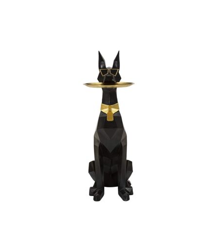 Vide-Poche Statue Chien Origami 91cm Noir