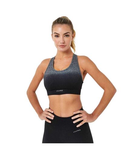 Brassière De Sport Motif/style Ombré Femme Noir Gris USA Pro