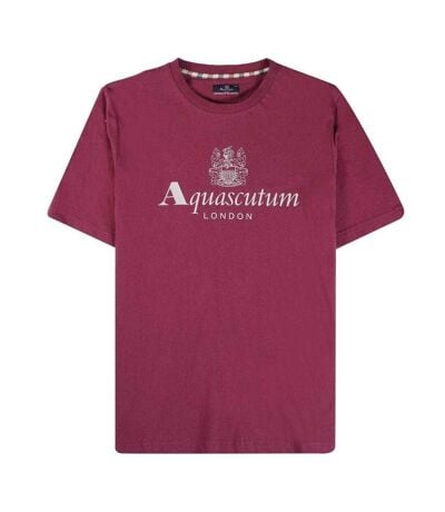 T-shirt Motif Gros Logo Active Homme Bordeaux Aquascutum