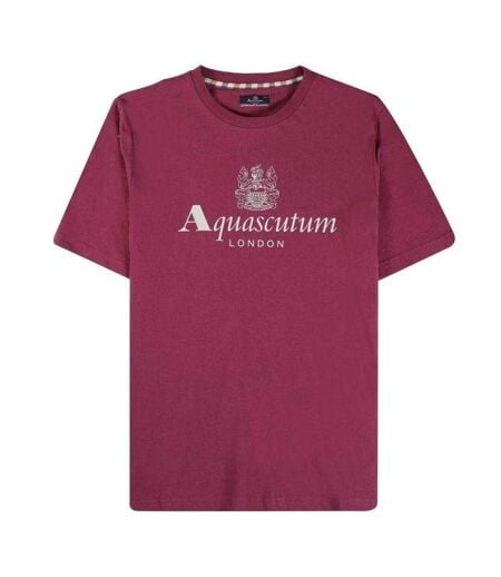 T-shirt Motif Gros Logo Active Homme Bordeaux Aquascutum