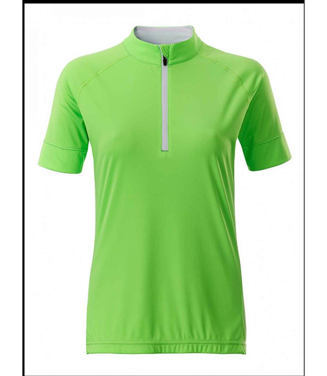 maillot cycliste demi zip - FEMME - JN513 - vert vif-2