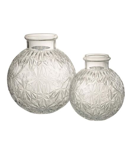 Vase Design en Verre Diamant 18cm Transparent