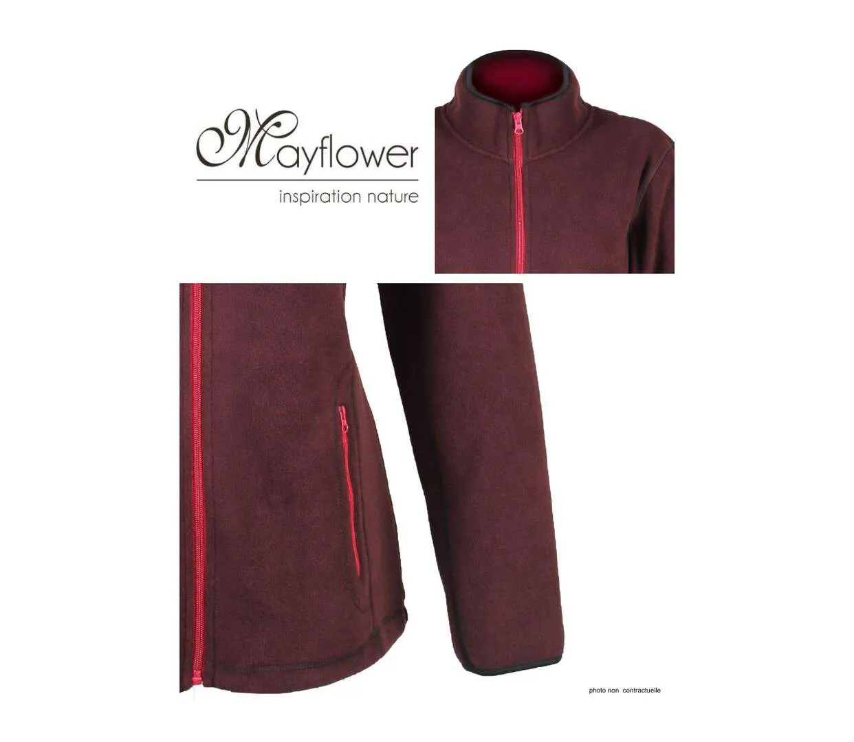 Veste Polaire Femme Balkan1 Bordeaux - Ultra Chaude (Mayflower)-3