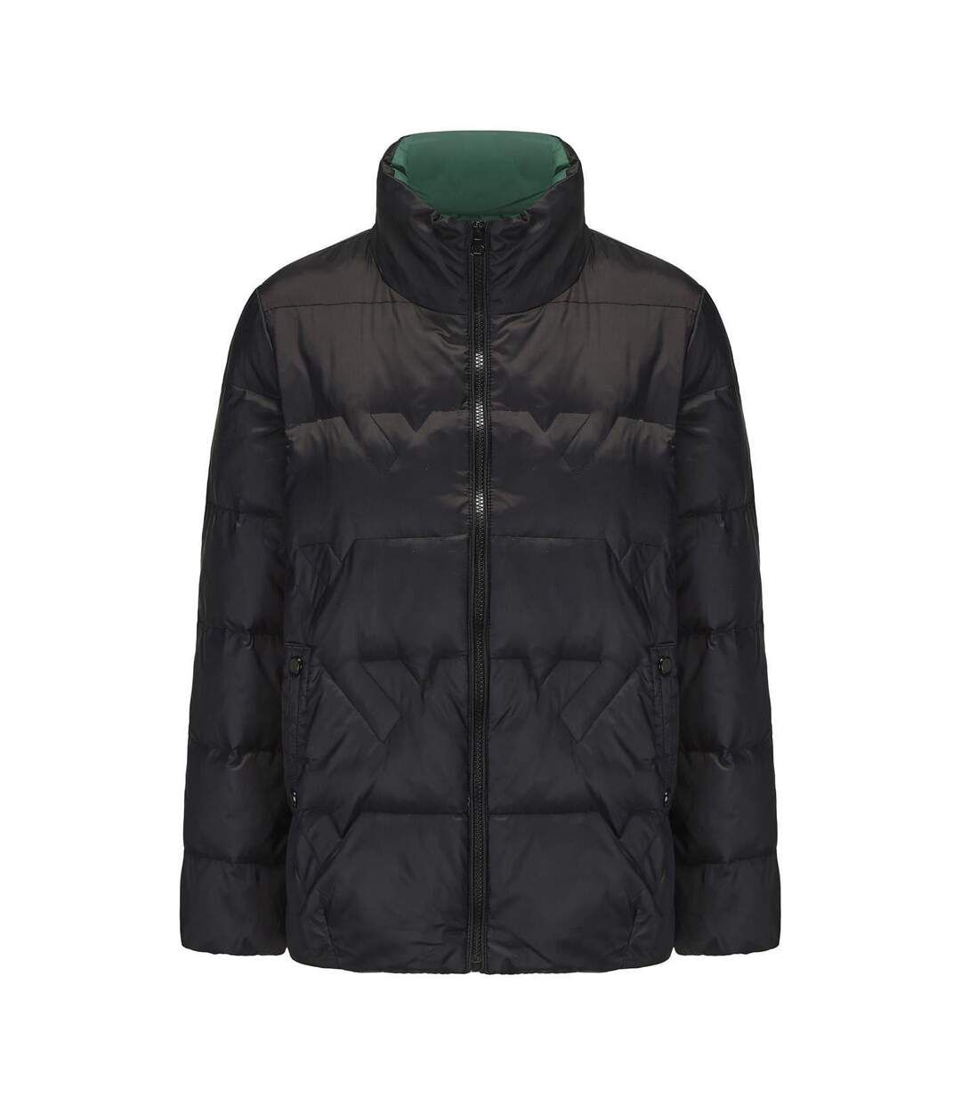 Womens/ladies Reversible Lightweight Slim Down Jacket Black Firetrap-1