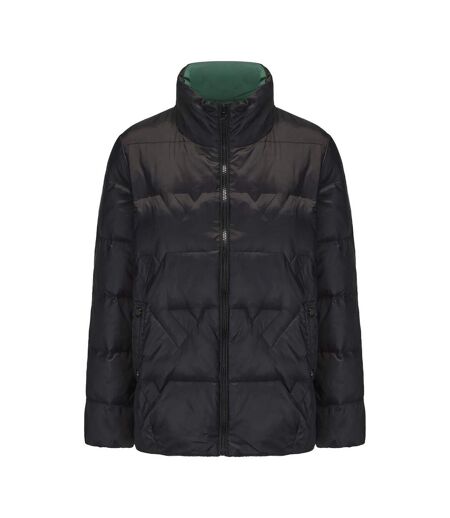 Womens/ladies Reversible Lightweight Slim Down Jacket Black Firetrap