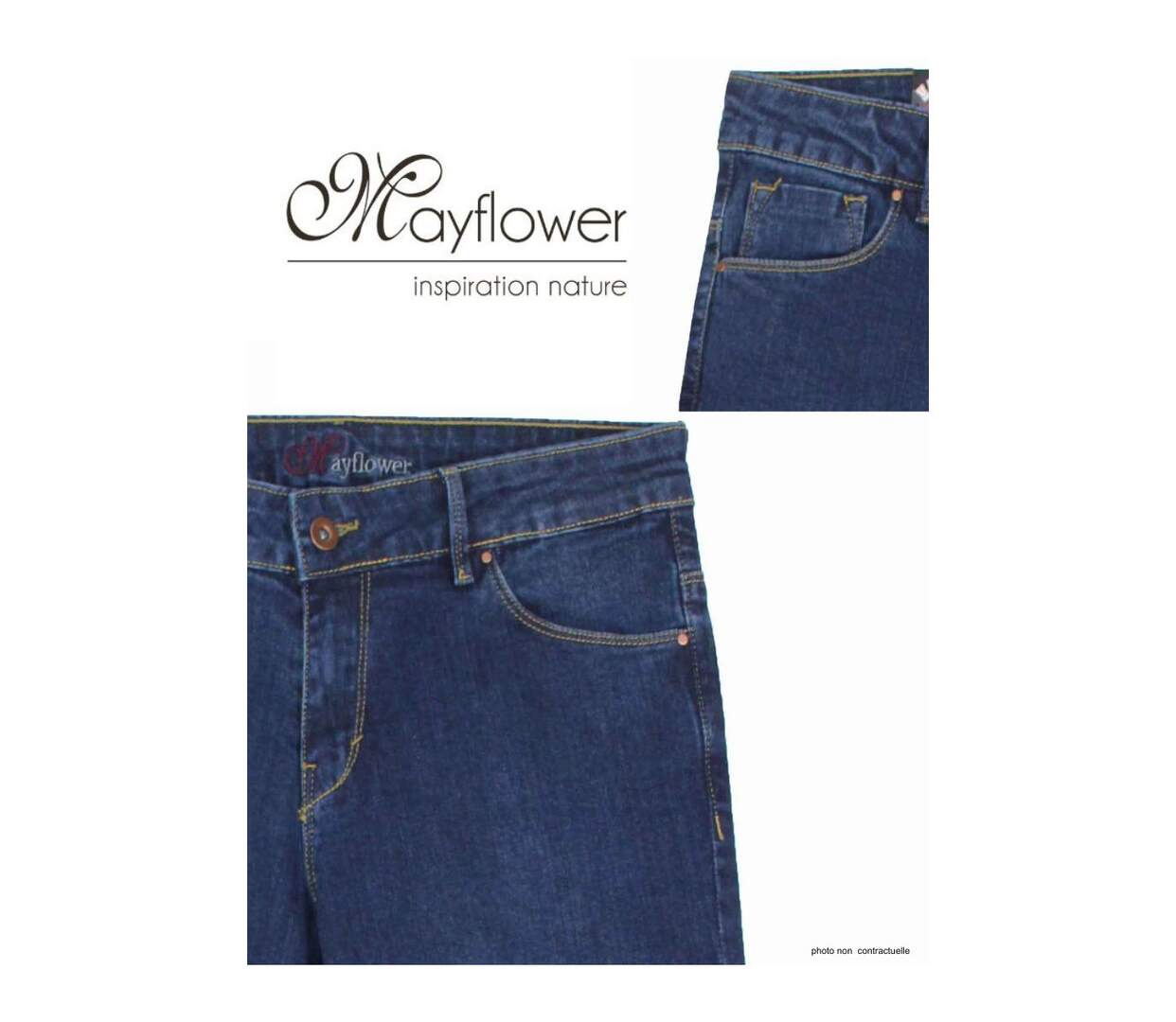 Jean Femme Tissu Stretch Louna1 Bleu Stone Used (Mayflower)-2