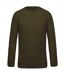 Mens organic cotton crew neck raglan sweatshirt moss green Kariban