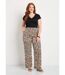 Pantalon taille semi-élastiquée satin fleuri-4