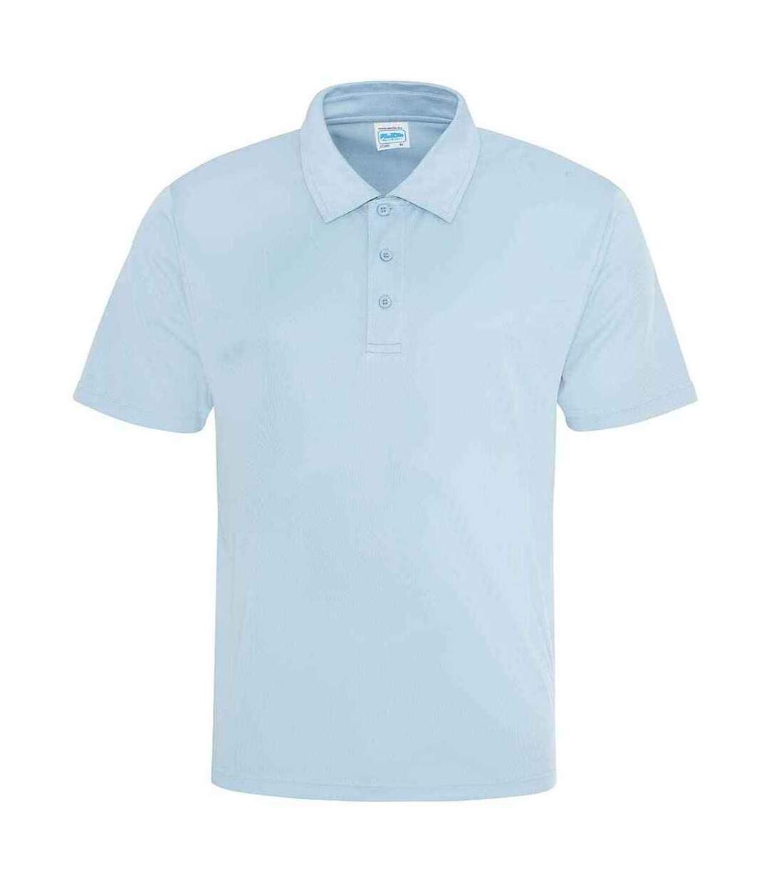 Mens moisture wicking polo shirt sky blue AWDis Cool