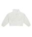 Womens/ladies fluffy quarter zip fleece top natural Brand Lab