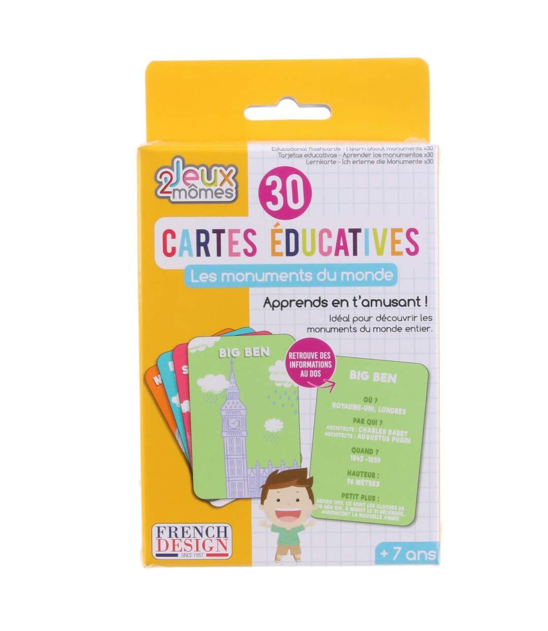 Jeu de Cartes Educatives Monuments 17cm Multicolore-1