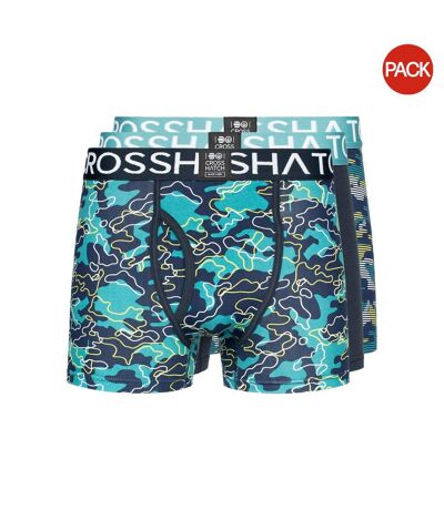 Pack of 3  Mens linamo mve open fly boxer shorts  teal Crosshatch