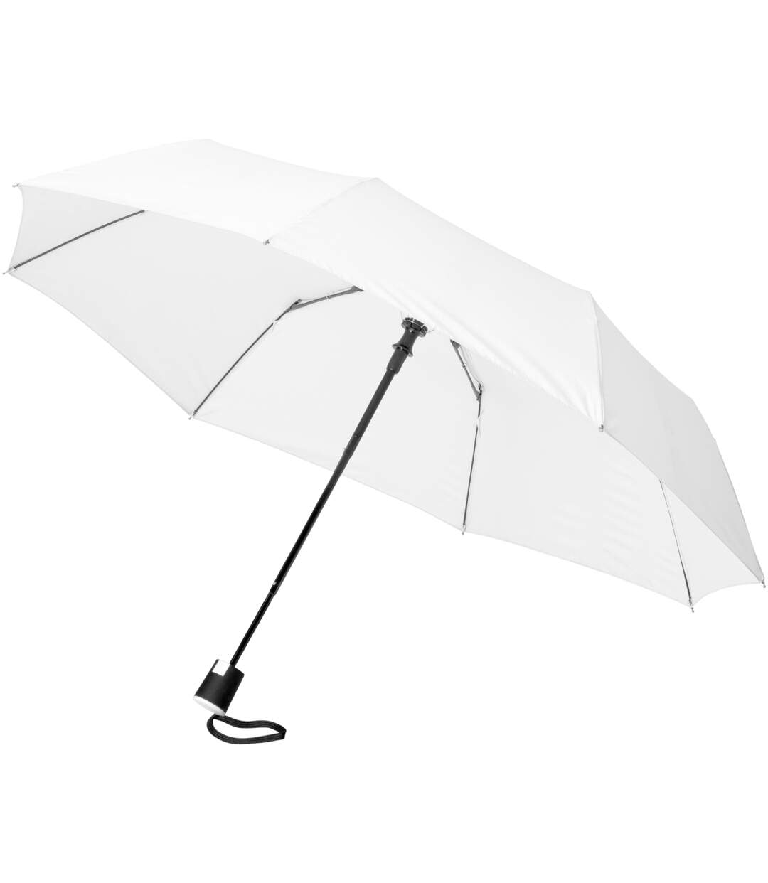 Bullet 21 Inch Wali 3-Section Auto Open Umbrella (White) (One Size) - UTPF927-1