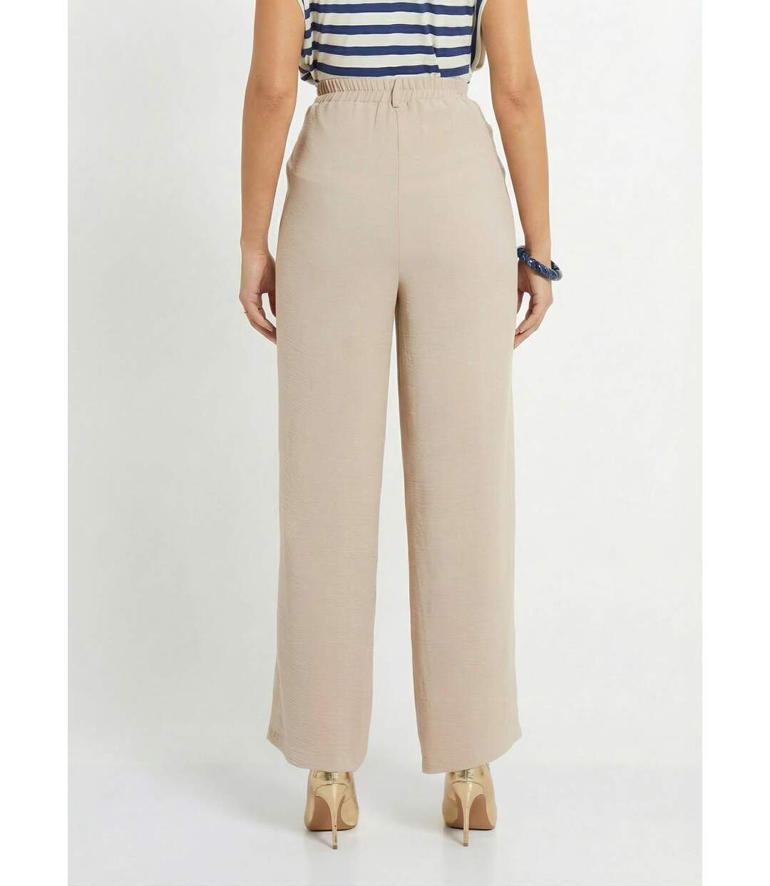 Pantalon large semi élastiqué à pinces-2