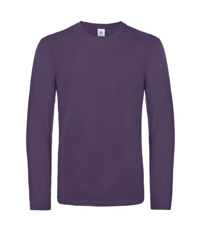 T-shirt manches longues homme - col rond - E190LSL - violet pourpre