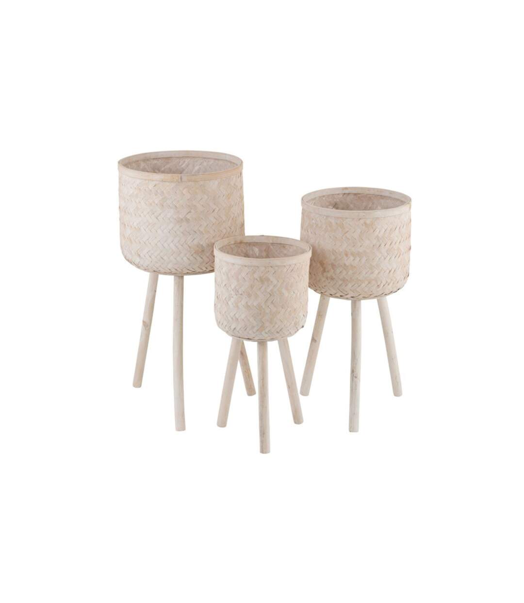 Lot de 3 Cache-Pots Design Cuye 76cm Naturel-1