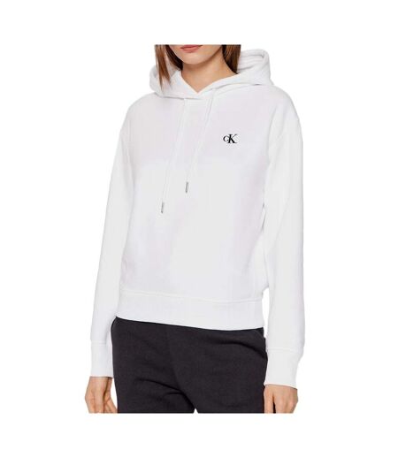 Sweat à capuche blanc femme calvin klein jeans embroidery - l