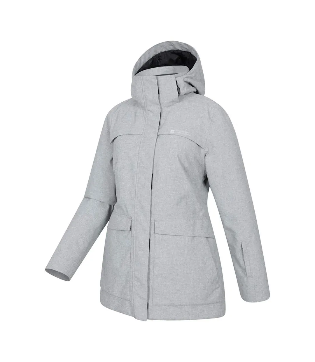 Womens/ladies Snowdrift Waterproof Ski Jacket Light Grey Mountain Warehouse-4