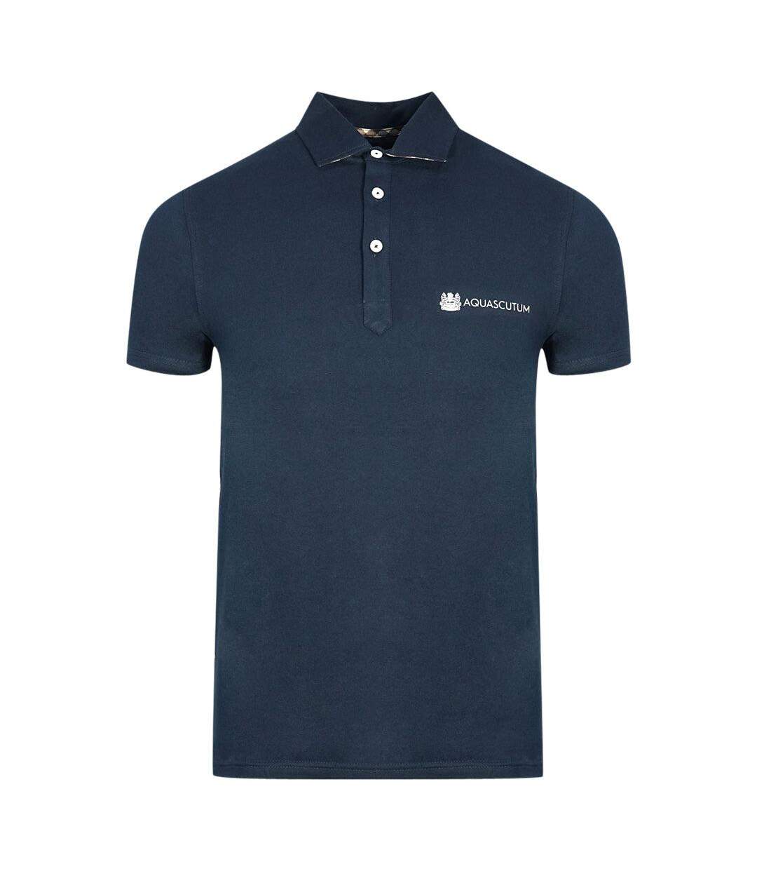 Unisex Adult Aldis Block Logo Polo Shirt Navy Blue Aquascutum-1