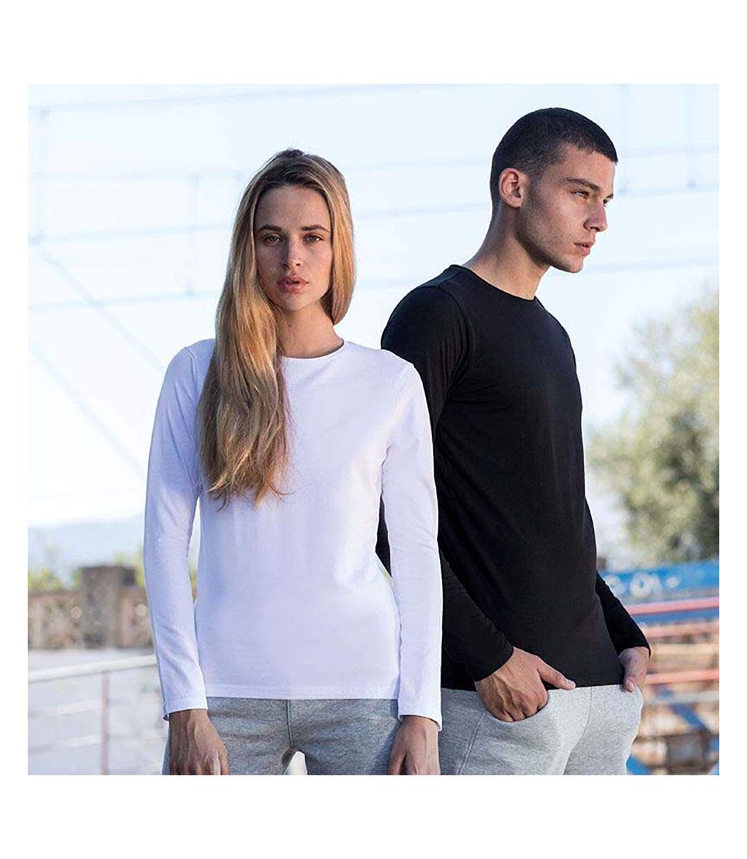 Skinni Fit - T-shirt à manches longues - Femme (Blanc) - UTRW4726-4