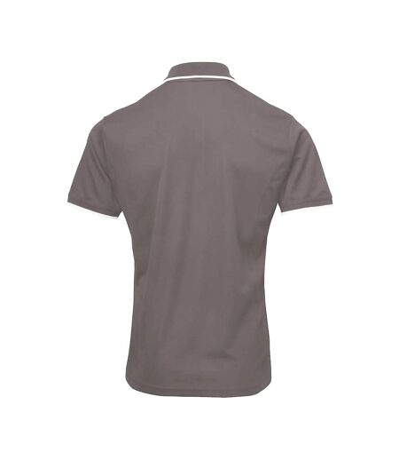 Polo Coolchecker Homme Gris Foncé Argenté Premier