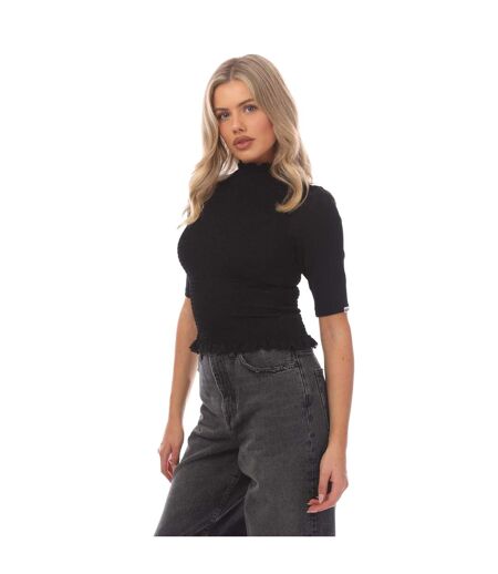 Womens/ladies dandelia ruffled top black Hugo